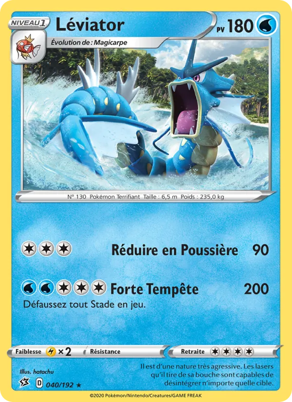 Carte Pokémon Léviator 40/192 de l'extension Clash des Rebelles