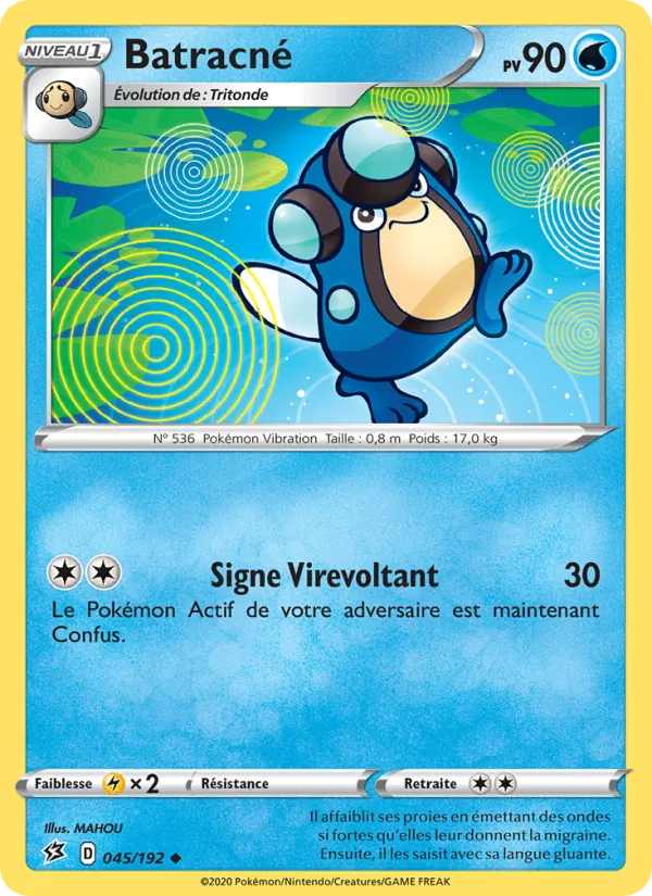 Carte Pokémon Batracné 45/192 de l'extension Clash des Rebelles