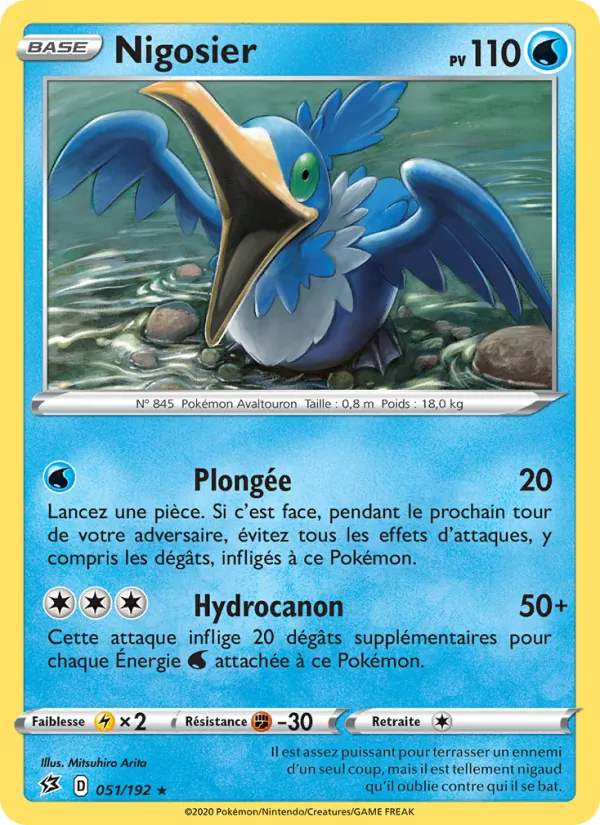 Carte Pokémon Nigosier 51/192 de l'extension Clash des Rebelles