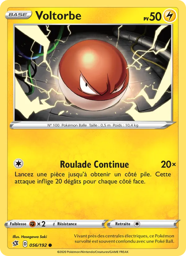 Carte Pokémon Voltorbe 56/192 de l'extension Clash des Rebelles