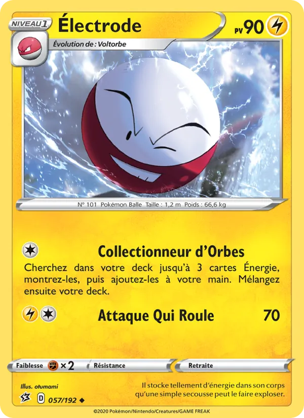 Carte Pokémon Électrode 57/192 de l'extension Clash des Rebelles