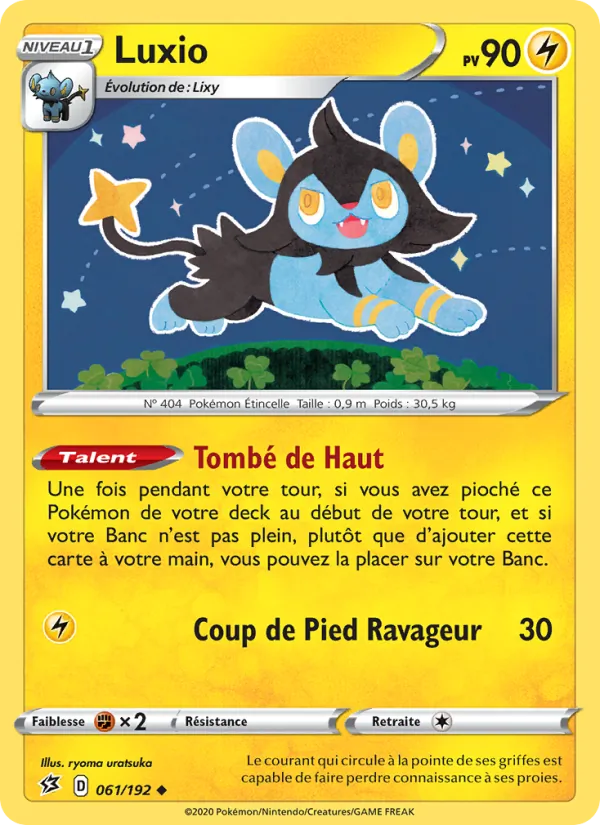 Carte Pokémon Luxio 61/192 de l'extension Clash des Rebelles