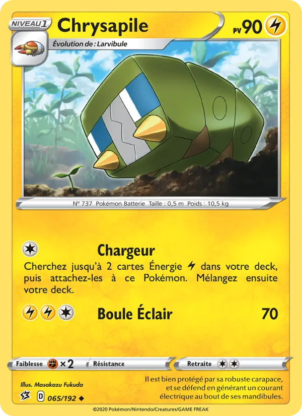 Carte Pokémon Chrysapile 65/192 de l'extension Clash des Rebelles