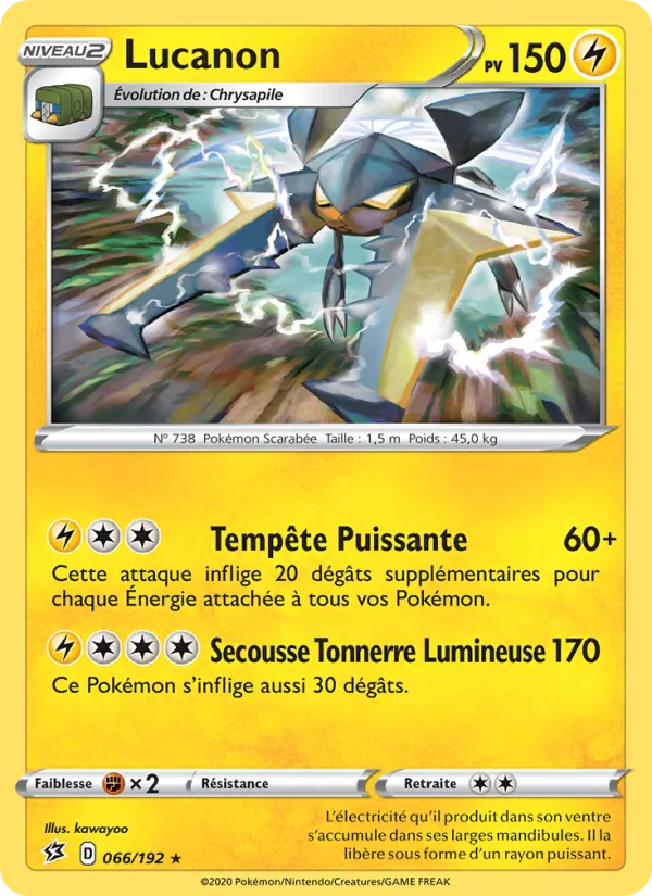 Carte Pokémon Lucanon 66/192 de l'extension Clash des Rebelles