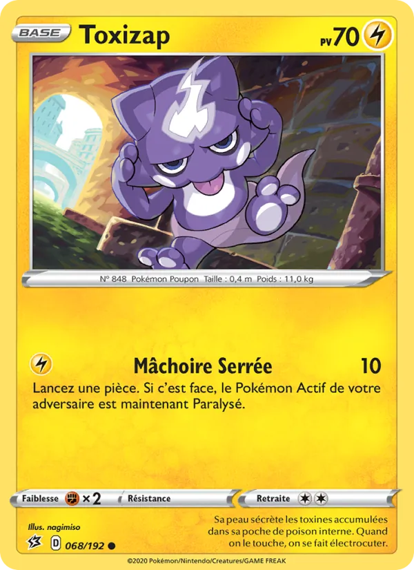 Carte Pokémon Toxizap 68/192 de l'extension Clash des Rebelles