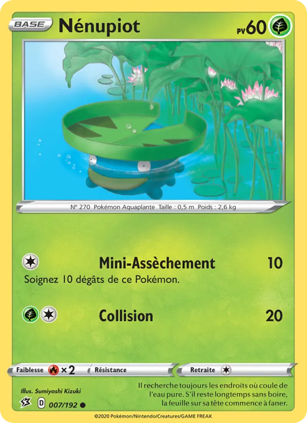 Carte Pokémon Nénupiot 7/192 de l'extension Clash des Rebelles