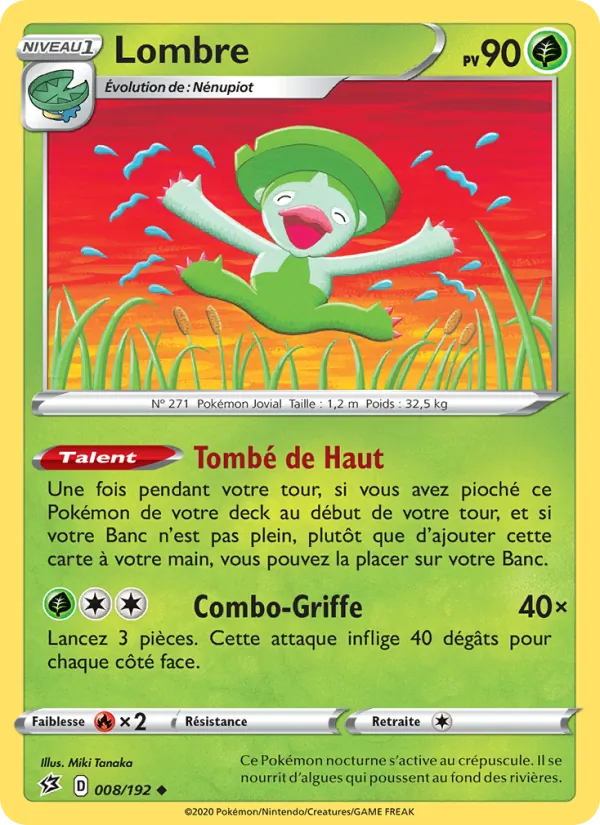 Carte Pokémon Lombre 8/192 de l'extension Clash des Rebelles
