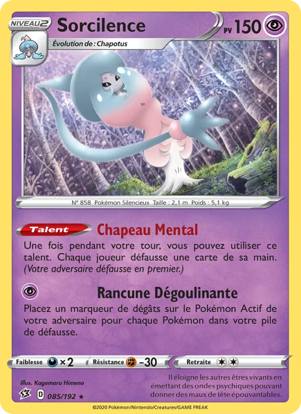 Carte Pokémon Sorcilence 85/192 de l'extension Clash des Rebelles