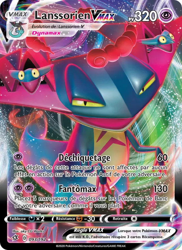 Carte Pokémon Lanssorien VMAX 93/192 de l'extension Clash des Rebelles