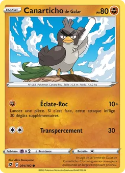 Carte Pokémon Canarticho de Galar 94