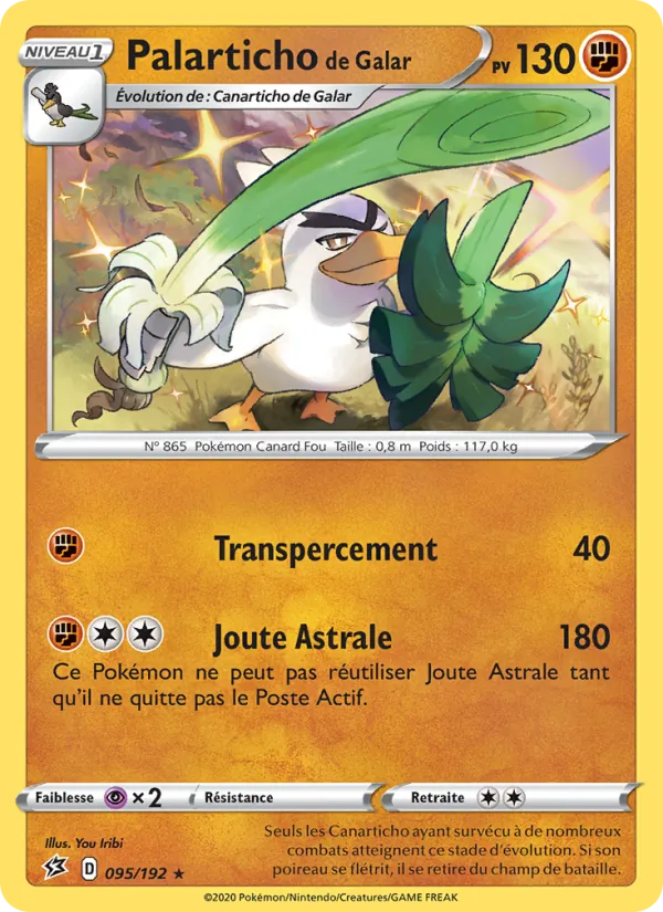 Carte Pokémon Palarticho de Galar 95/192 de l'extension Clash des Rebelles