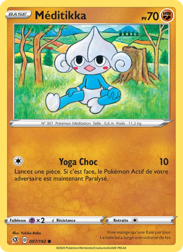 Carte Pokémon Méditikka 97/192 de l'extension Clash des Rebelles