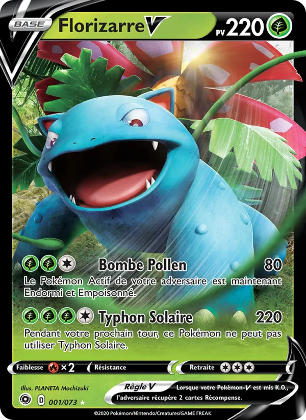 Carte Pokémon Florizarre V 1/73 de l'extension La Voie du Maître