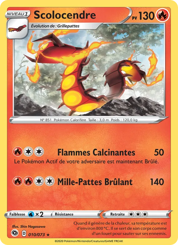 Carte Pokémon Scolocendre 10/73 de l'extension La Voie du Maître