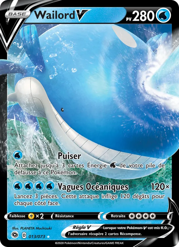 Carte Pokémon Wailord V 13/73 de l'extension La Voie du Maître