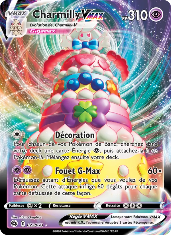 Carte Pokémon Charmilly VMAX 23/73 de l'extension La Voie du Maître
