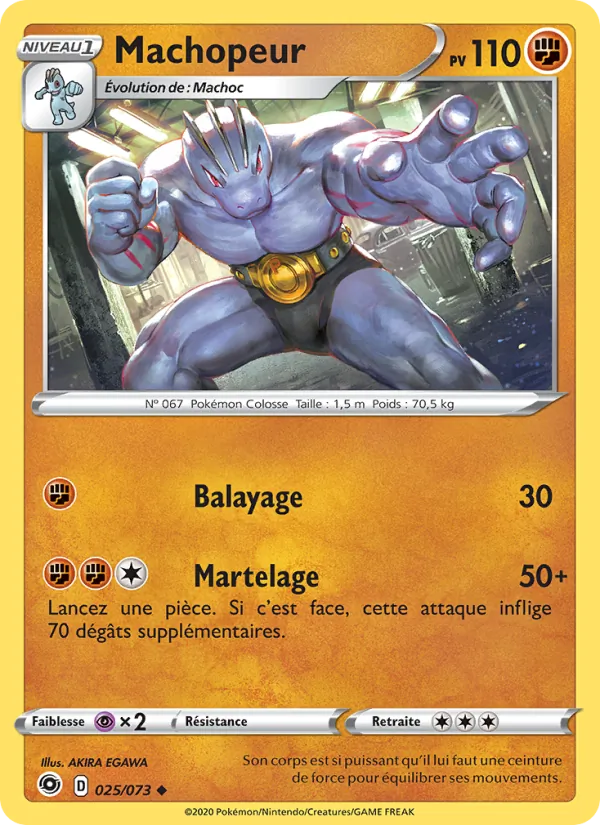 Carte Pokémon Machopeur 25/73 de l'extension La Voie du Maître