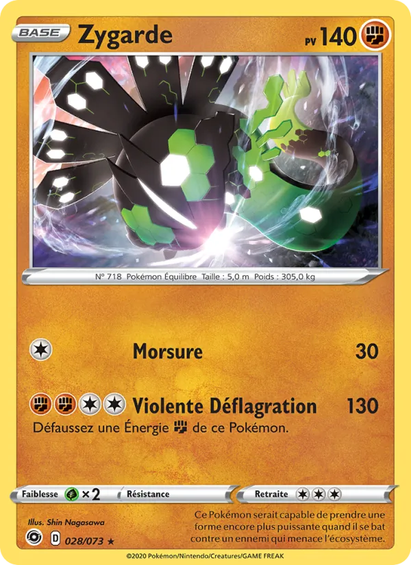 Carte Pokémon Zygarde 28/73 de l'extension La Voie du Maître