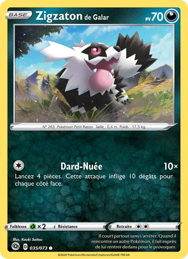 Carte Pokémon Zigzaton de Galar 35/73 de l'extension La Voie du Maître