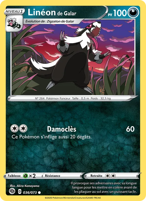 Carte Pokémon Linéon de Galar 36/73 de l'extension La Voie du Maître