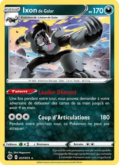 Carte Pokémon Ixon de Galar 37