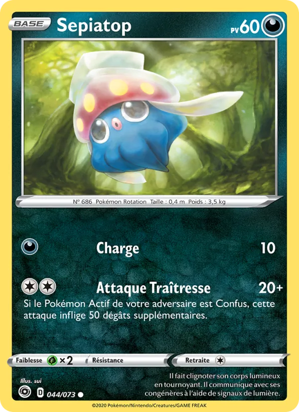 Carte Pokémon Sepiatop 44/73 de l'extension La Voie du Maître