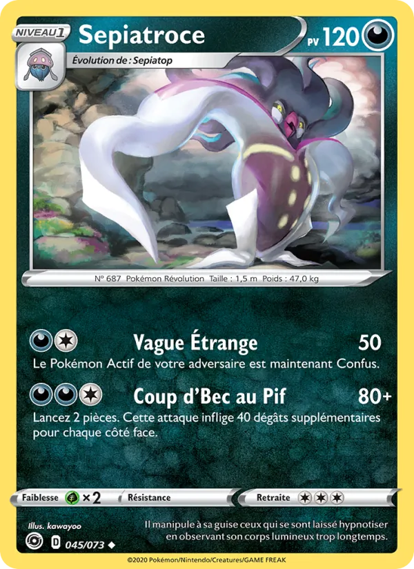 Carte Pokémon Sepiatroce 45/73 de l'extension La Voie du Maître