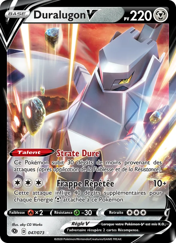 Carte Pokémon Duralugon V 47/73 de l'extension La Voie du Maître