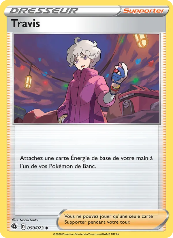 Carte Pokémon Travis 50/73 de l'extension La Voie du Maître