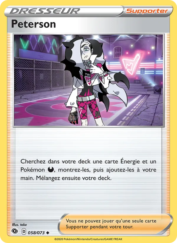 Carte Pokémon Peterson 58/73 de l'extension La Voie du Maître
