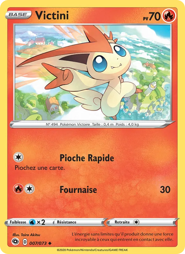 Carte Pokémon Victini 7/73 de l'extension La Voie du Maître