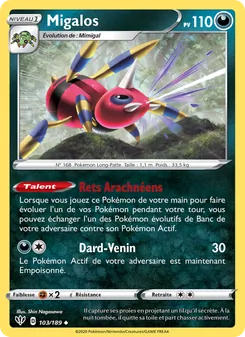 Carte Pokémon Migalos 103 — Ténèbres Embrasées