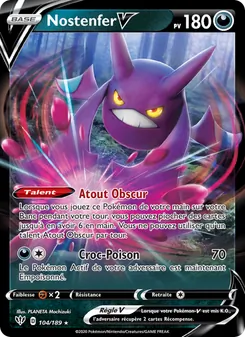 Carte Pokémon Nostenfer V 104 — Ténèbres Embrasées