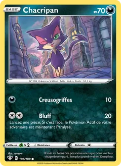Carte Pokémon Chacripan 106 — Ténèbres Embrasées