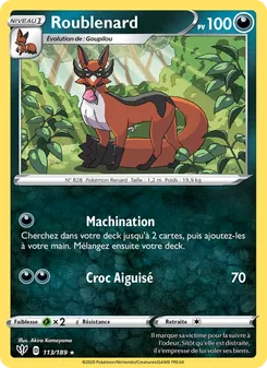 Carte Pokémon Roublenard 113 — Ténèbres Embrasées