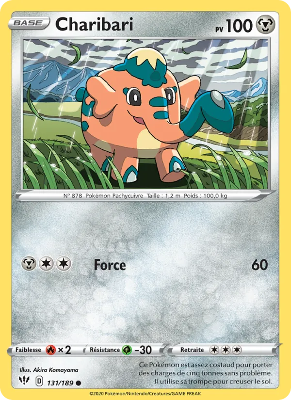 Carte Pokémon Charibari 131/189 de l'extension Ténèbres Embrasées