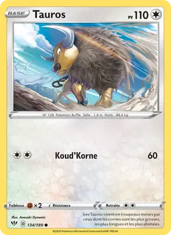 Carte Pokémon Tauros 134 — Ténèbres Embrasées