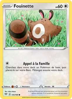Carte Pokémon Fouinette 135 — Ténèbres Embrasées