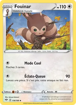Carte Pokémon Fouinar 136 — Ténèbres Embrasées