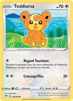 Carte Pokémon Teddiursa 138 — Ténèbres Embrasées