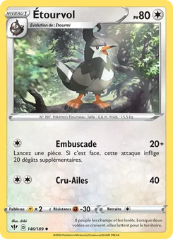 Carte Pokémon Étourvol 146 — Ténèbres Embrasées