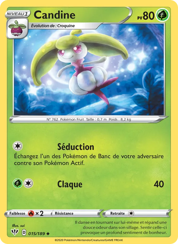 Carte Pokémon Candine 15/189 de l'extension Ténèbres Embrasées