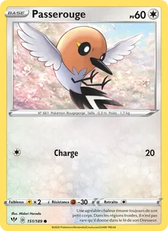 Carte Pokémon Passerouge 151 — Ténèbres Embrasées
