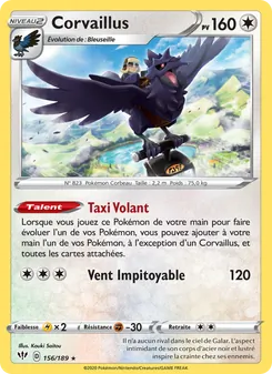 Carte Pokémon Corvaillus 156 — Ténèbres Embrasées