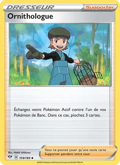 Carte Pokémon Ornithologue 159 — Ténèbres Embrasées