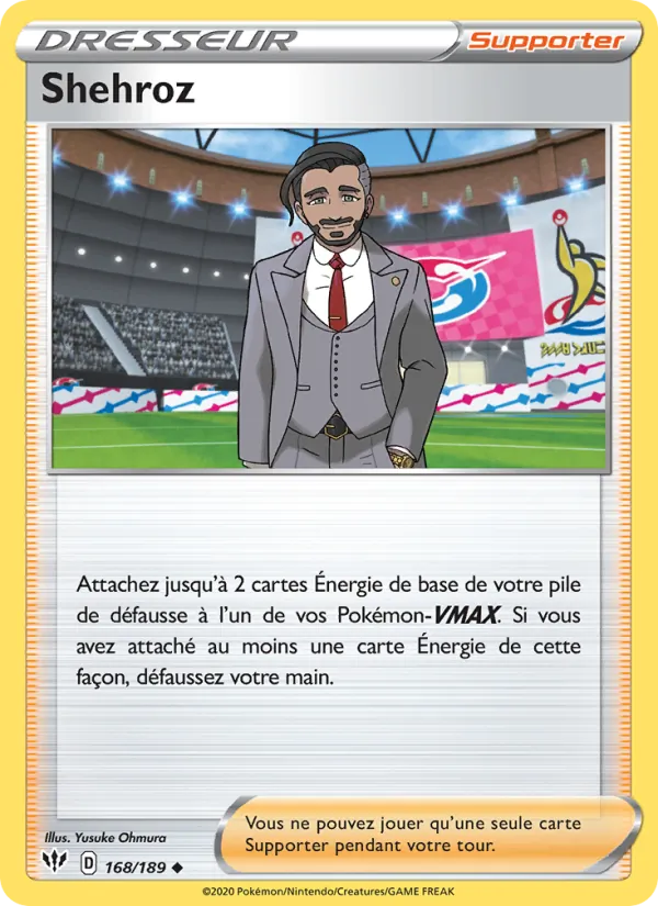 Carte Pokémon Shehroz 168/189 de l'extension Ténèbres Embrasées