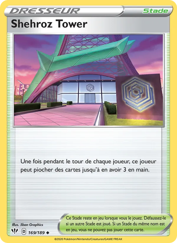 Carte Pokémon Shehroz Tower 169/189 de l'extension Ténèbres Embrasées