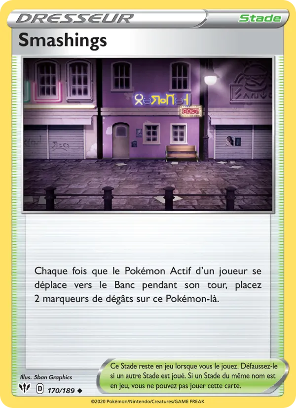 Carte Pokémon Smashings 170/189 de l'extension Ténèbres Embrasées