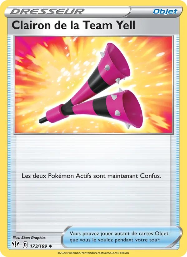 Carte Pokémon Clairon de la Team Yell 173/189 de l'extension Ténèbres Embrasées