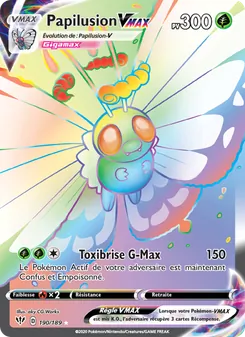 Carte Pokémon Papilusion VMAX 190 — Ténèbres Embrasées